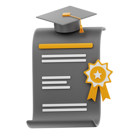 Certificate  3D Icon