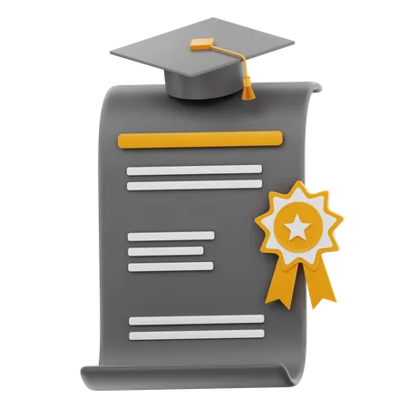 Certificate  3D Icon