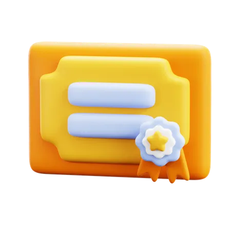 Certificate  3D Icon