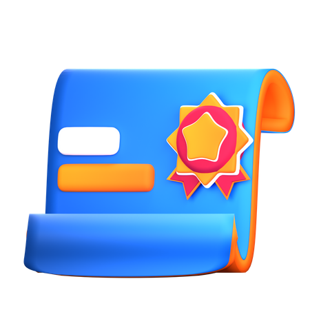 Certificate  3D Icon