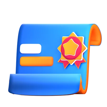 Certificate  3D Icon