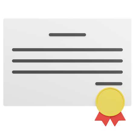 Certificate  3D Icon