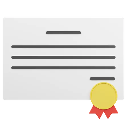 Certificate  3D Icon