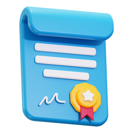 Certificate  3D Icon