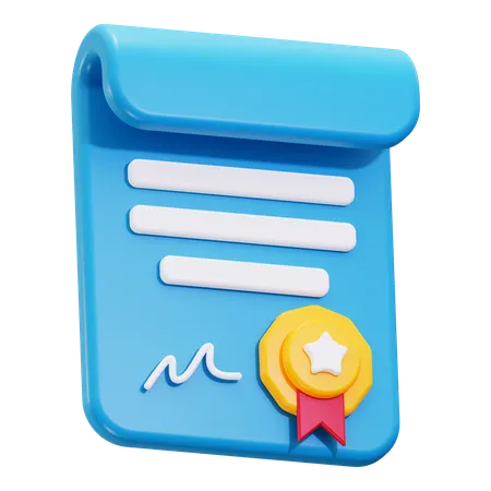 Certificate  3D Icon