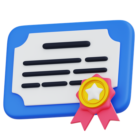 Certificate  3D Icon