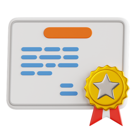 Certificate  3D Icon