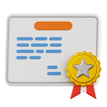 Certificate  3D Icon