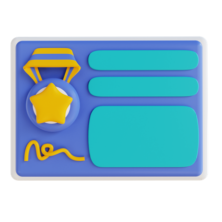 Certificate  3D Icon