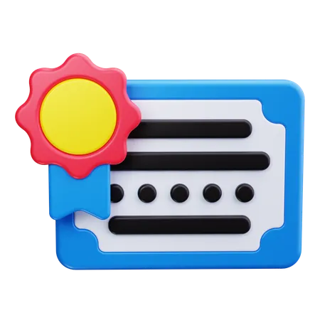 Certificate  3D Icon