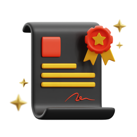 Certificate  3D Icon