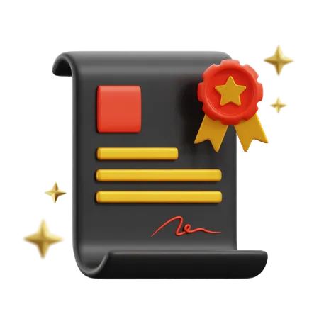 Certificate  3D Icon