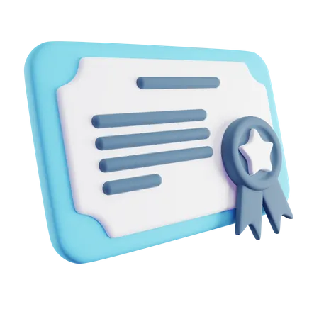 Certificate  3D Icon