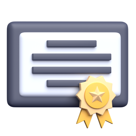 Certificate  3D Icon