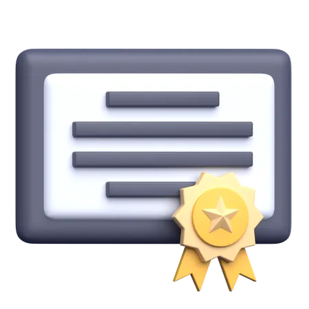 Certificate  3D Icon