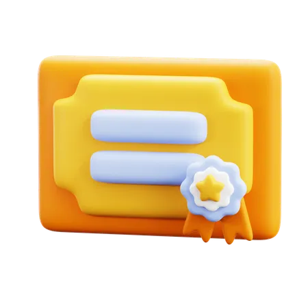 Certificate  3D Icon