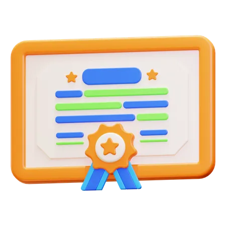 Certificate  3D Icon