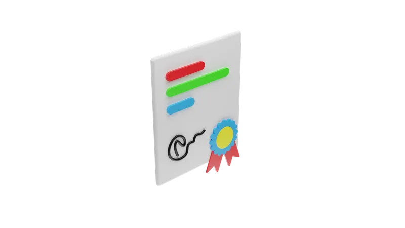 Certificate  3D Icon