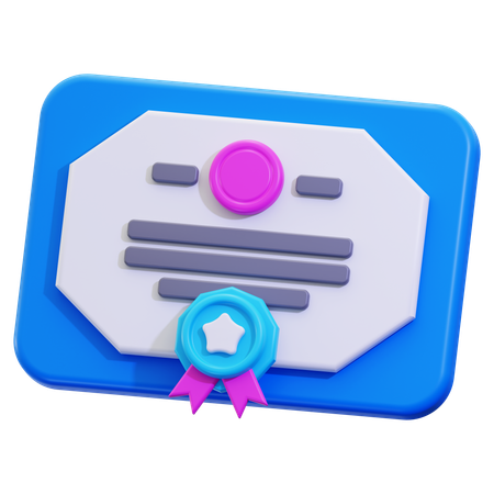 Certificate  3D Icon