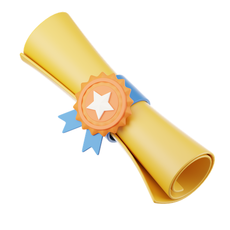 Certificate  3D Icon