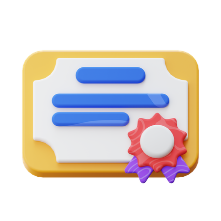 Certificate  3D Icon