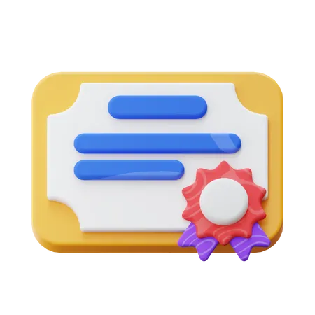 Certificate  3D Icon