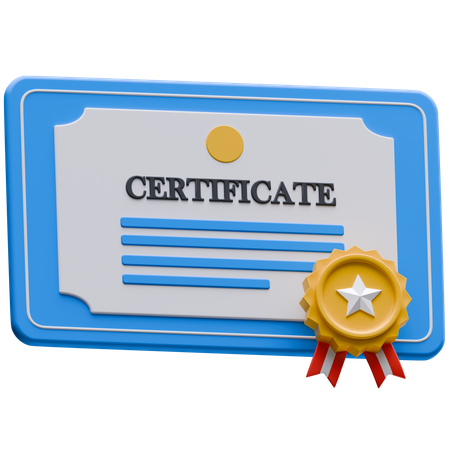 Certificate  3D Icon