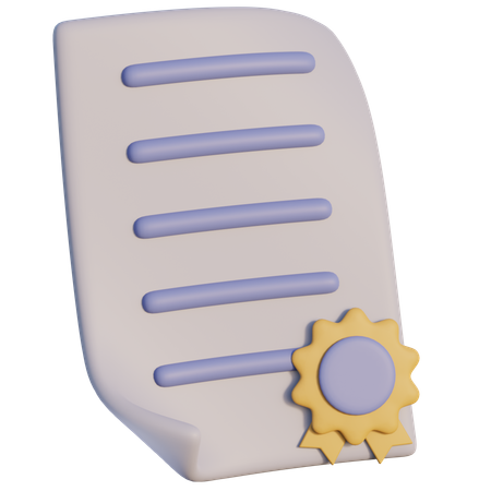 Certificate  3D Icon