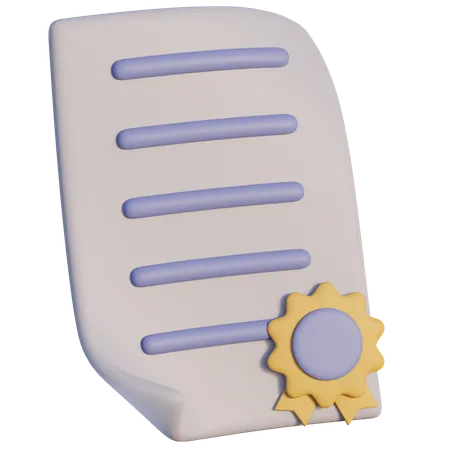 Certificate  3D Icon