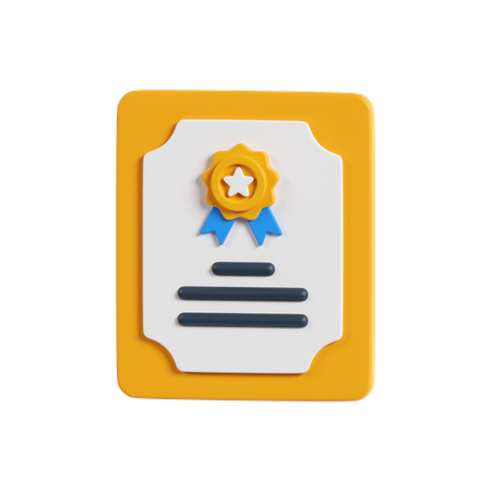 Certificate  3D Icon