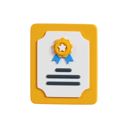 Certificate  3D Icon