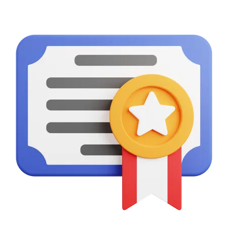 Certificate  3D Icon