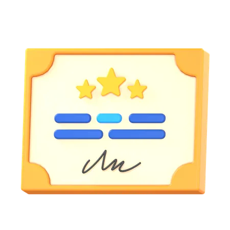 CERTIFICATE  3D Icon