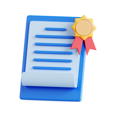 Certificate  3D Icon