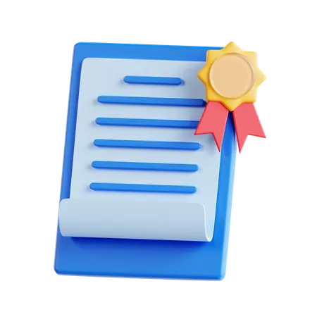 Certificate  3D Icon