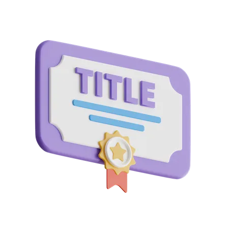 Certificate  3D Icon