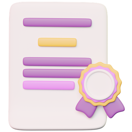 Certificate  3D Icon