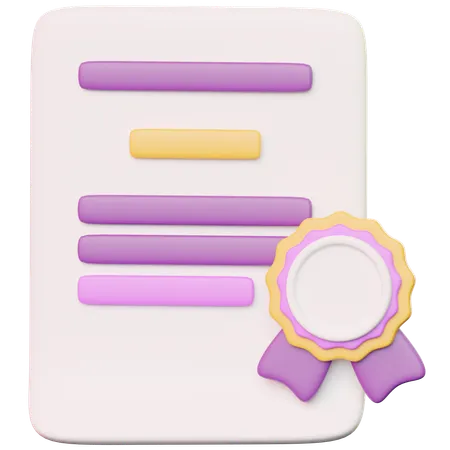 Certificate  3D Icon