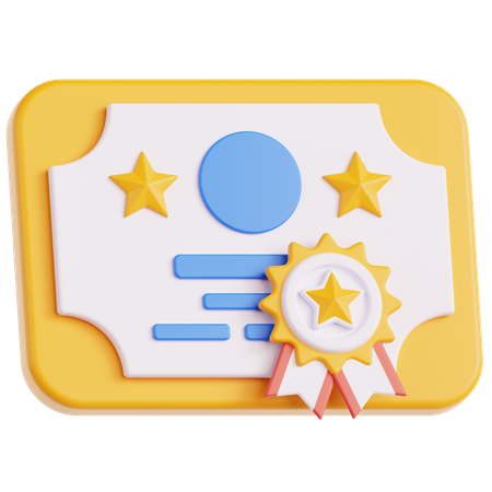 Certificate  3D Icon