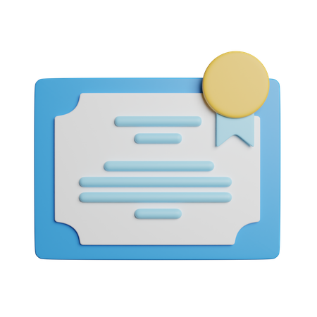 Certificate  3D Icon