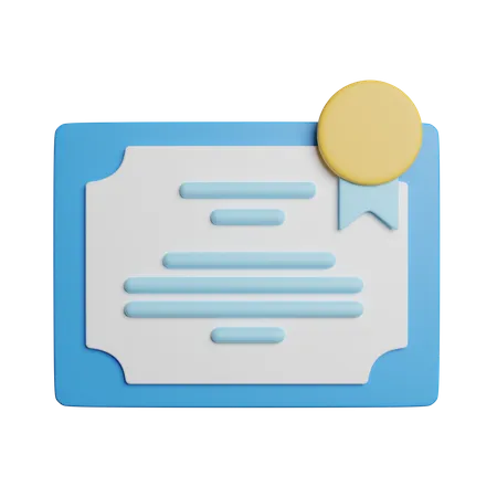 Certificate  3D Icon