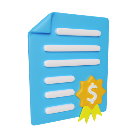 Certificate  3D Icon