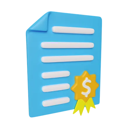 Certificate  3D Icon