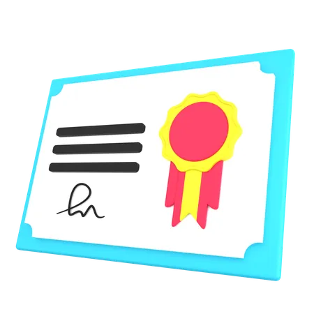 Certificate  3D Icon