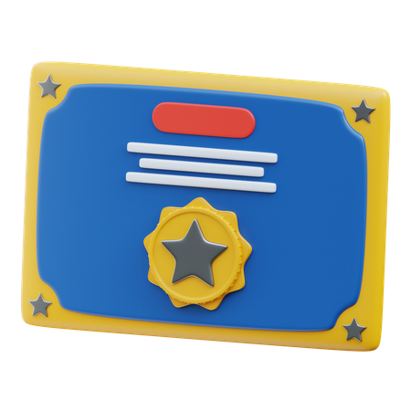 Certificate  3D Icon