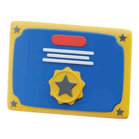 Certificate  3D Icon