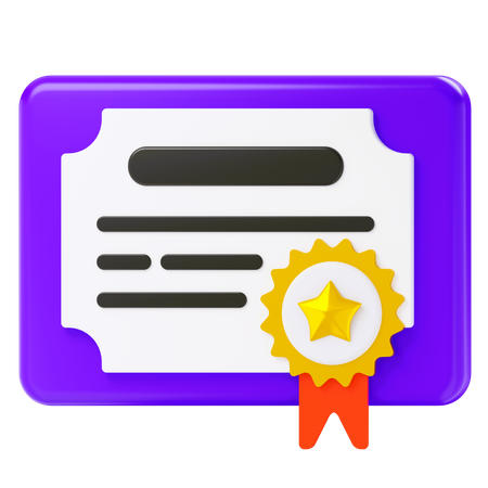 Certificate  3D Icon