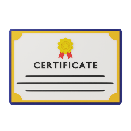 Certificate  3D Icon