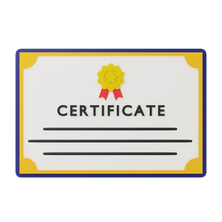 Certificate  3D Icon