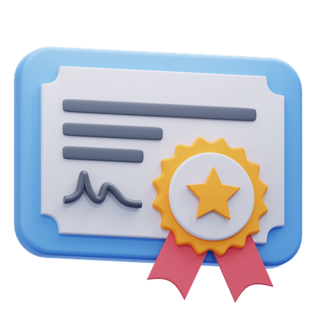 Certificate  3D Icon